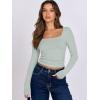 imageANRABESS Women Double Lined Long Sleeve Crop Tops Shirts Square Neck Tight Fitted Going Out TShirt Basic Tee Outfits 2025Light Green