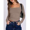 imageANRABESS Women Double Lined Long Sleeve Crop Tops Shirts Square Neck Tight Fitted Going Out TShirt Basic Tee Outfits 2025Light Tan Khaki
