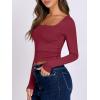 imageANRABESS Women Double Lined Long Sleeve Crop Tops Shirts Square Neck Tight Fitted Going Out TShirt Basic Tee Outfits 2025Red