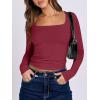 imageANRABESS Women Double Lined Long Sleeve Crop Tops Shirts Square Neck Tight Fitted Going Out TShirt Basic Tee Outfits 2025Red