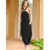 imageANRABESS Women Summer Halter Neck Sundress Sleeveless Split Side Casual Beach Travel Vacation Maxi Long Dress with PocketsBlack