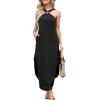 imageANRABESS Women Summer Halter Neck Sundress Sleeveless Split Side Casual Beach Travel Vacation Maxi Long Dress with PocketsBlack