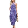 imageANRABESS Women Summer Halter Neck Sundress Sleeveless Split Side Casual Beach Travel Vacation Maxi Long Dress with PocketsBlue Cashew