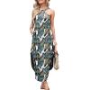 imageANRABESS Women Summer Halter Neck Sundress Sleeveless Split Side Casual Beach Travel Vacation Maxi Long Dress with PocketsLeaf