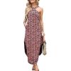 imageANRABESS Women Summer Halter Neck Sundress Sleeveless Split Side Casual Beach Travel Vacation Maxi Long Dress with PocketsLeopard