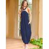 imageANRABESS Women Summer Halter Neck Sundress Sleeveless Split Side Casual Beach Travel Vacation Maxi Long Dress with PocketsNavy Blue