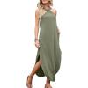 imageANRABESS Women Summer Halter Neck Sundress Sleeveless Split Side Casual Beach Travel Vacation Maxi Long Dress with PocketsOlive