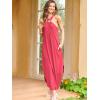 imageANRABESS Women Summer Halter Neck Sundress Sleeveless Split Side Casual Beach Travel Vacation Maxi Long Dress with PocketsPeach
