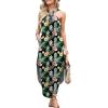 imageANRABESS Women Summer Halter Neck Sundress Sleeveless Split Side Casual Beach Travel Vacation Maxi Long Dress with PocketsPineapple