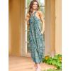 imageANRABESS Women Summer Halter Neck Sundress Sleeveless Split Side Casual Beach Travel Vacation Maxi Long Dress with PocketsPrint Green
