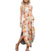 imageANRABESS Women Summer Halter Neck Sundress Sleeveless Split Side Casual Beach Travel Vacation Maxi Long Dress with PocketsPrint Orange