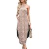 imageANRABESS Women Summer Halter Neck Sundress Sleeveless Split Side Casual Beach Travel Vacation Maxi Long Dress with PocketsPrint Pink 01