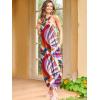 imageANRABESS Women Summer Halter Neck Sundress Sleeveless Split Side Casual Beach Travel Vacation Maxi Long Dress with PocketsPrint Rainbow
