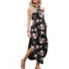 imageANRABESS Women Summer Halter Neck Sundress Sleeveless Split Side Casual Beach Travel Vacation Maxi Long Dress with PocketsPrint Rose