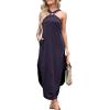 imageANRABESS Women Summer Halter Neck Sundress Sleeveless Split Side Casual Beach Travel Vacation Maxi Long Dress with PocketsPurple