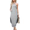 imageANRABESS Women Summer Halter Neck Sundress Sleeveless Split Side Casual Beach Travel Vacation Maxi Long Dress with PocketsStriped
