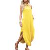 imageANRABESS Women Summer Halter Neck Sundress Sleeveless Split Side Casual Beach Travel Vacation Maxi Long Dress with PocketsYellow