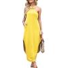 imageANRABESS Women Summer Halter Neck Sundress Sleeveless Split Side Casual Beach Travel Vacation Maxi Long Dress with PocketsYellow