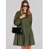 imageANRABESS Women Sweatshirts Dress Oversized Long Sleeve Patchwork Casual Loose Pleated Pullover Mini Dress Fall Outfits 2025Army Green