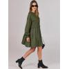 imageANRABESS Women Sweatshirts Dress Oversized Long Sleeve Patchwork Casual Loose Pleated Pullover Mini Dress Fall Outfits 2025Army Green