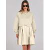 imageANRABESS Women Sweatshirts Dress Oversized Long Sleeve Patchwork Casual Loose Pleated Pullover Mini Dress Fall Outfits 2025Beige