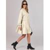 imageANRABESS Women Sweatshirts Dress Oversized Long Sleeve Patchwork Casual Loose Pleated Pullover Mini Dress Fall Outfits 2025Beige