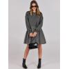 imageANRABESS Women Sweatshirts Dress Oversized Long Sleeve Patchwork Casual Loose Pleated Pullover Mini Dress Fall Outfits 2025Dark Grey