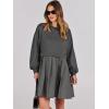 imageANRABESS Women Sweatshirts Dress Oversized Long Sleeve Patchwork Casual Loose Pleated Pullover Mini Dress Fall Outfits 2025Dark Grey