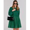 imageANRABESS Women Sweatshirts Dress Oversized Long Sleeve Patchwork Casual Loose Pleated Pullover Mini Dress Fall Outfits 2025Green