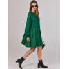 imageANRABESS Women Sweatshirts Dress Oversized Long Sleeve Patchwork Casual Loose Pleated Pullover Mini Dress Fall Outfits 2025Green