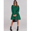 imageANRABESS Women Sweatshirts Dress Oversized Long Sleeve Patchwork Casual Loose Pleated Pullover Mini Dress Fall Outfits 2025Green