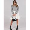 imageANRABESS Women Sweatshirts Dress Oversized Long Sleeve Patchwork Casual Loose Pleated Pullover Mini Dress Fall Outfits 2025Light GreyWhite