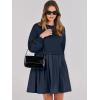 imageANRABESS Women Sweatshirts Dress Oversized Long Sleeve Patchwork Casual Loose Pleated Pullover Mini Dress Fall Outfits 2025Navy Blue
