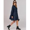 imageANRABESS Women Sweatshirts Dress Oversized Long Sleeve Patchwork Casual Loose Pleated Pullover Mini Dress Fall Outfits 2025Navy Blue