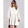 imageANRABESS Women Sweatshirts Dress Oversized Long Sleeve Patchwork Casual Loose Pleated Pullover Mini Dress Fall Outfits 2025White