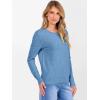 imageANRABESS Womens 100 Wool Sweaters Crewneck Long Sleeve Work Business Casual Basic Sweater Tops 2025 Fall OutfitsBlue