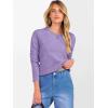 imageANRABESS Womens 100 Wool Sweaters Crewneck Long Sleeve Work Business Casual Basic Sweater Tops 2025 Fall OutfitsLight Purple