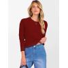 imageANRABESS Womens 100 Wool Sweaters Crewneck Long Sleeve Work Business Casual Basic Sweater Tops 2025 Fall OutfitsRed