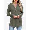 imageANRABESS Womens Long Sleeve Henley Shirts 2025 Fall Tunic Tops Ribbed Knit Lightweight Sweaters Dressy Casual Blouse OutfitsDeep Green