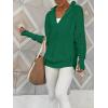 imageANRABESS Womens Long Sleeve Quarter Zip Pullover Sweater Casual Loose V Neck Collared Ribbed Knit Jumper Tops Thumb HoleGreen