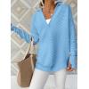 imageANRABESS Womens Long Sleeve Quarter Zip Pullover Sweater Casual Loose V Neck Collared Ribbed Knit Jumper Tops Thumb HoleLight Blue