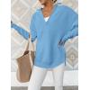 imageANRABESS Womens Long Sleeve Quarter Zip Pullover Sweater Casual Loose V Neck Collared Ribbed Knit Jumper Tops Thumb HoleLight Blue