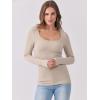 imageANRABESS Womens Long Sleeve Shirts Scoop Neck Ribbed Knit Slim Fitted Tops Casual Basic Tee 2025 Fall Fashion Outfits ClothesBeige