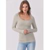 imageANRABESS Womens Long Sleeve Shirts Scoop Neck Ribbed Knit Slim Fitted Tops Casual Basic Tee 2025 Fall Fashion Outfits ClothesDark Khaki