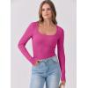imageANRABESS Womens Long Sleeve Shirts Scoop Neck Ribbed Knit Slim Fitted Tops Casual Basic Tee 2025 Fall Fashion Outfits ClothesHot Pink