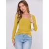 imageANRABESS Womens Long Sleeve Shirts Scoop Neck Ribbed Knit Slim Fitted Tops Casual Basic Tee 2025 Fall Fashion Outfits ClothesYellow