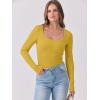 imageANRABESS Womens Long Sleeve Shirts Scoop Neck Ribbed Knit Slim Fitted Tops Casual Basic Tee 2025 Fall Fashion Outfits ClothesYellow