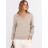 imageANRABESS Womens Long Sleeve V Neck Sweaters 2025 Fall Casual Classic Soft Loose Fit Basic Pullover Jumper TopAlmond