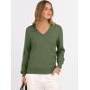 imageANRABESS Womens Long Sleeve V Neck Sweaters 2025 Fall Casual Classic Soft Loose Fit Basic Pullover Jumper TopArmy Green