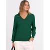 imageANRABESS Womens Long Sleeve V Neck Sweaters 2025 Fall Casual Classic Soft Loose Fit Basic Pullover Jumper TopDark Forest Green